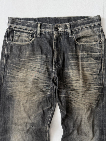 Neighborhood Damaged Black Jeans Size M