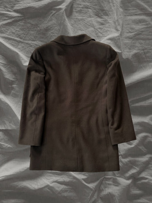 CELINE AW92 Wool Cashmere Tailored Dark Brown Blazer