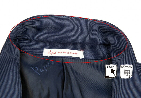 Papas Cupro Pique Arrow Pocket Jacket Navy Size 46M