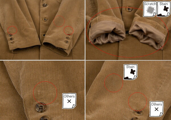 Papas Corduroy Patch Pocket Jacket Brown Size S