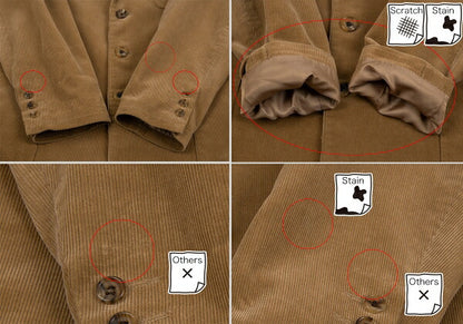 Papas Corduroy Patch Pocket Jacket Brown Size S