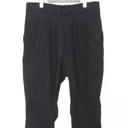 DEVOA Crazy Check Wool Silk Easy Casual Pants Black Size 2