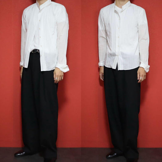 ISSEY MIYAKE FETE 08SS Pleated Flare Shirt White Size 2