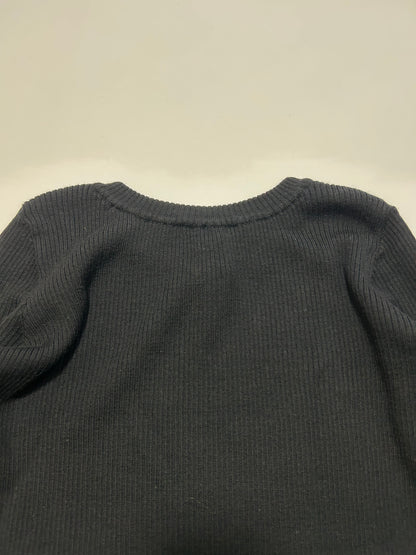 AGNES B. 90s Ribbed Knit Wool Sweater Black