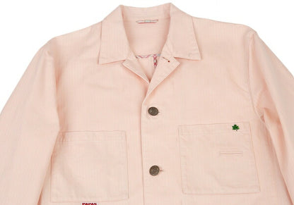 Papas Cotton Herringbone Stripe Safari Jacket Pink Size 50L