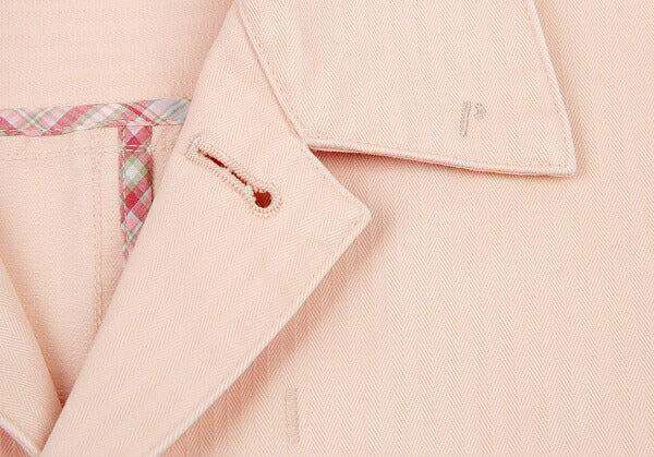 Papas Cotton Herringbone Stripe Safari Jacket Pink Size 50L