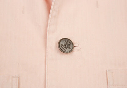 Papas Cotton Herringbone Stripe Safari Jacket Pink Size 50L
