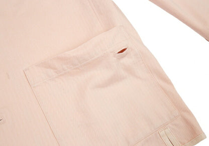 Papas Cotton Herringbone Stripe Safari Jacket Pink Size 50L