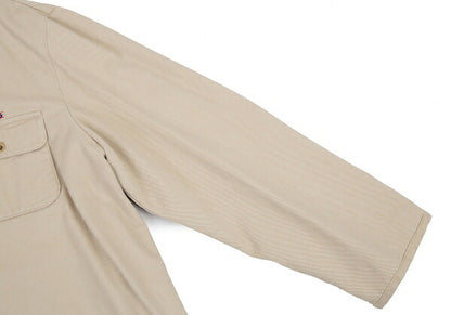 Papas Lined Check Cotton Stand Collar Jacket Beige Size 50L
