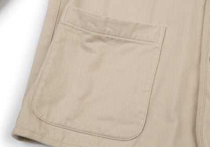 Papas Lined Check Cotton Stand Collar Jacket Beige Size 50L