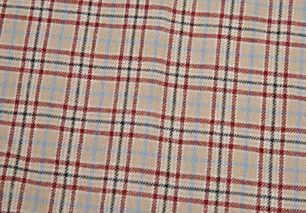Papas Lined Check Cotton Stand Collar Jacket Beige Size 50L