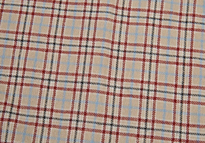 Papas Lined Check Cotton Stand Collar Jacket Beige Size 50L