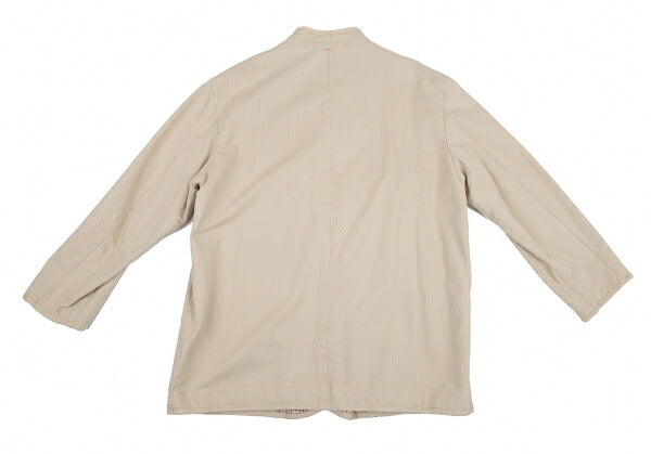 Papas Lined Check Cotton Stand Collar Jacket Beige Size 50L