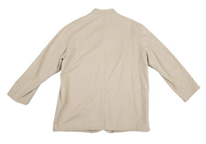 Papas Lined Check Cotton Stand Collar Jacket Beige Size 50L