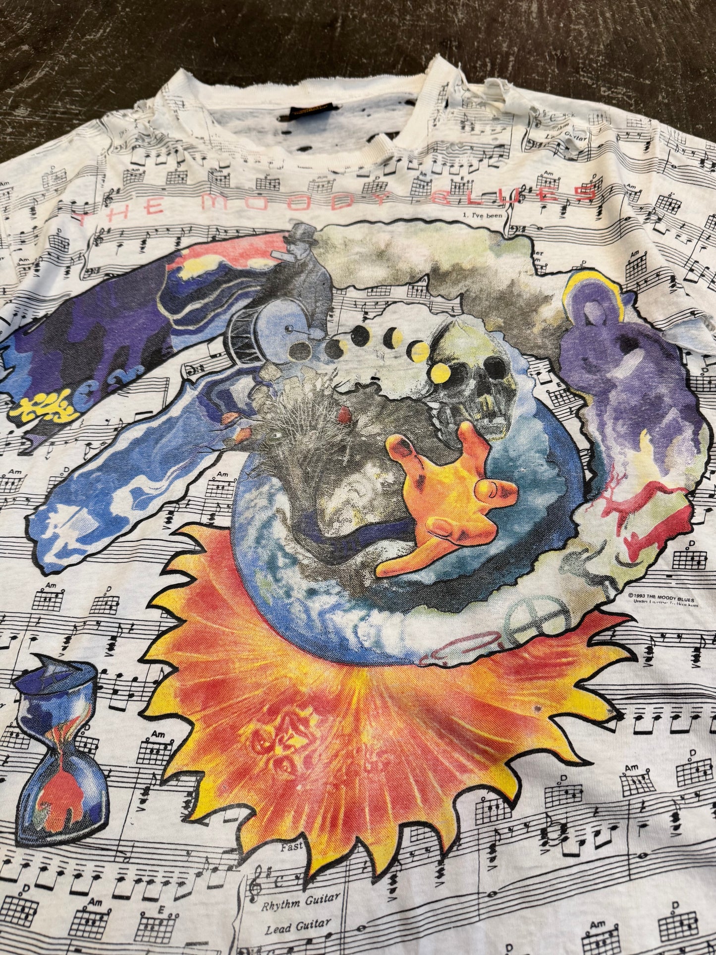 Vintage The Moody Blues '93 White Tee Size XL