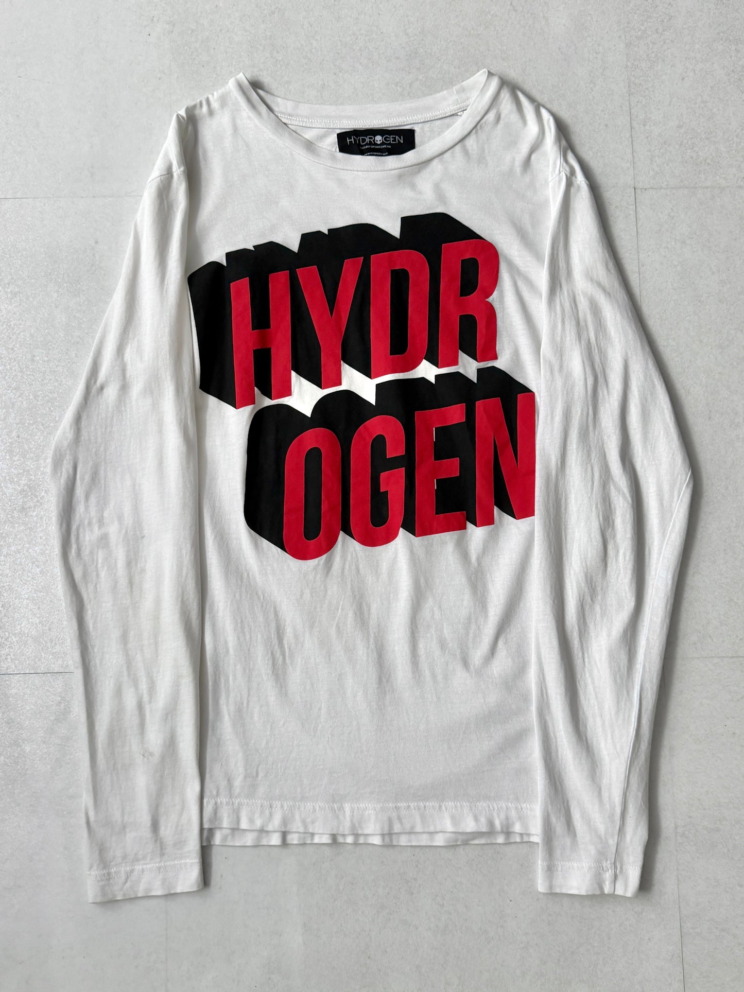 HYDROGEN White Cotton Long Sleeve T-Shirt Size L