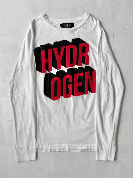 HYDROGEN White Cotton Long Sleeve T-Shirt Size L