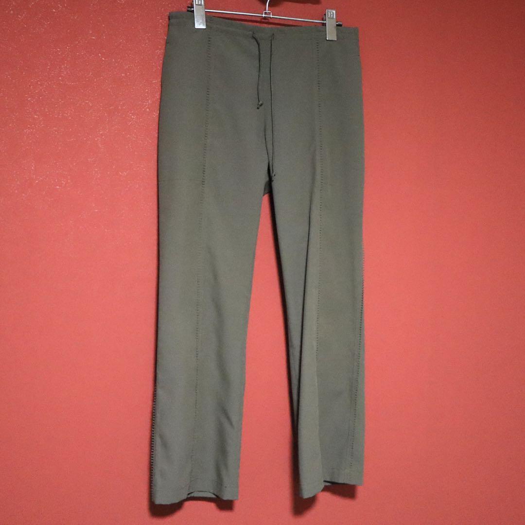 Vintage Pleats Please Green Slit Stitch Pleats Pants Size 1