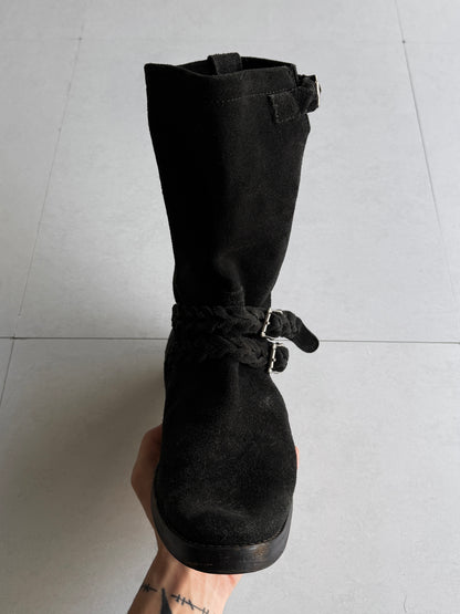 DISCOVERED Suede Engineer Long Boots Size S