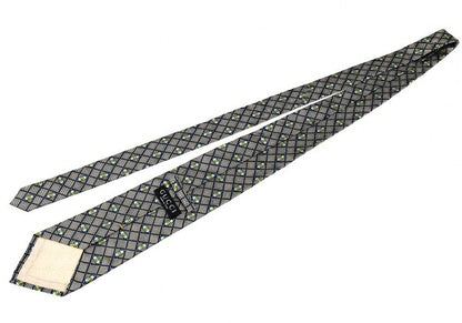 GUCCI Silk Jacquard Diamond Tie Beige Navy