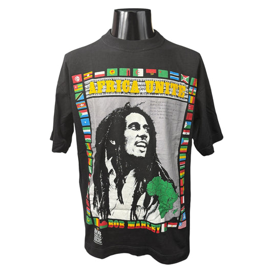 BOB MARLEY 90s "AFRICA UNITE" Map T-Shirt Size L