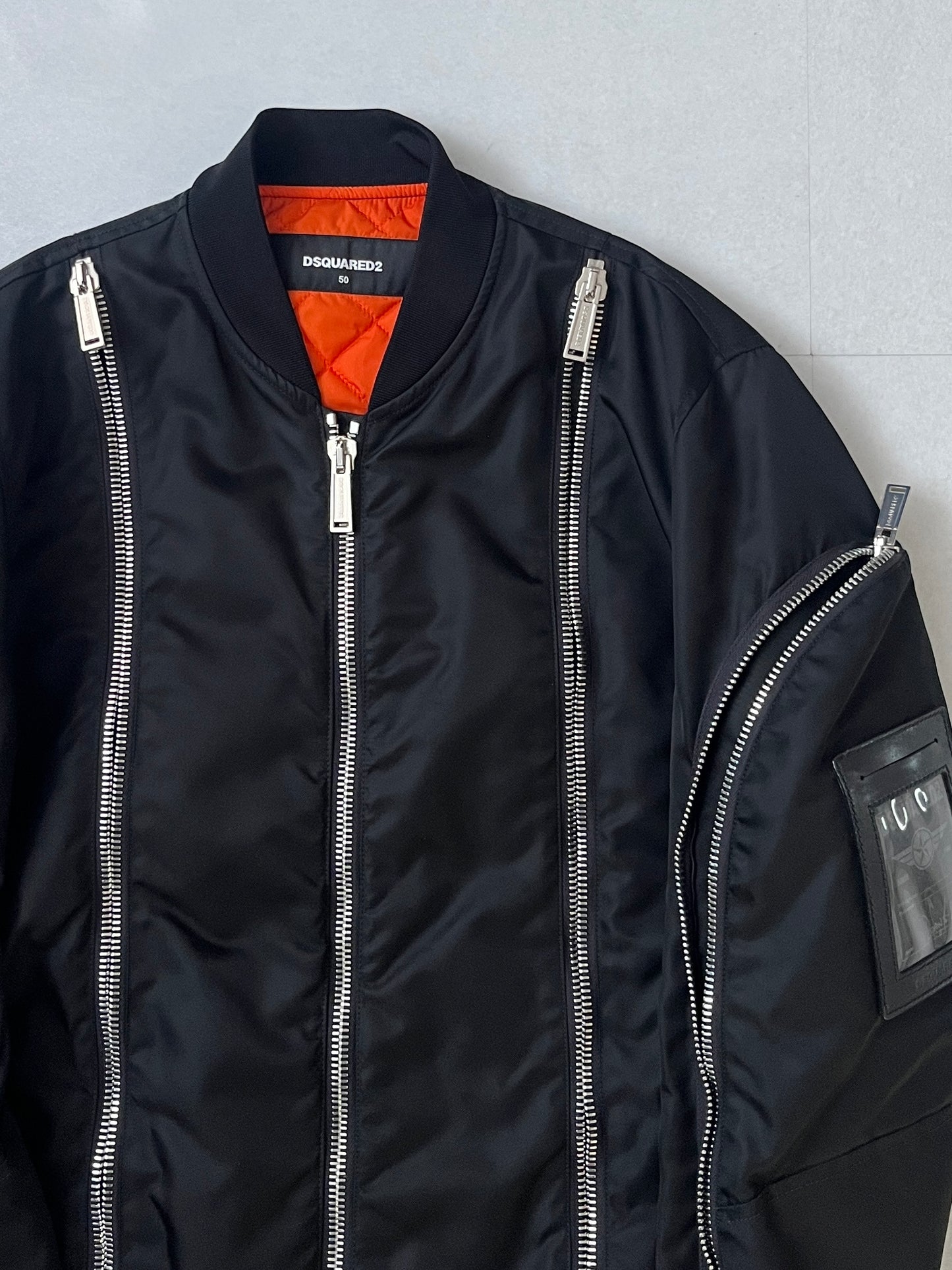 Dsquared2 Black Nylon Gimmick Zip Jacket Size 50
