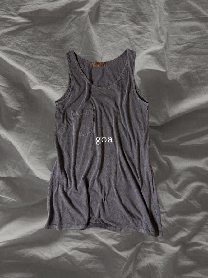 goa 00s Cotton Rayon Layered Tank Top Gray Size S