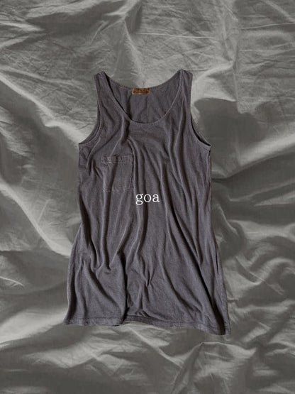 goa 00s Cotton Rayon Layered Tank Top Gray Size S