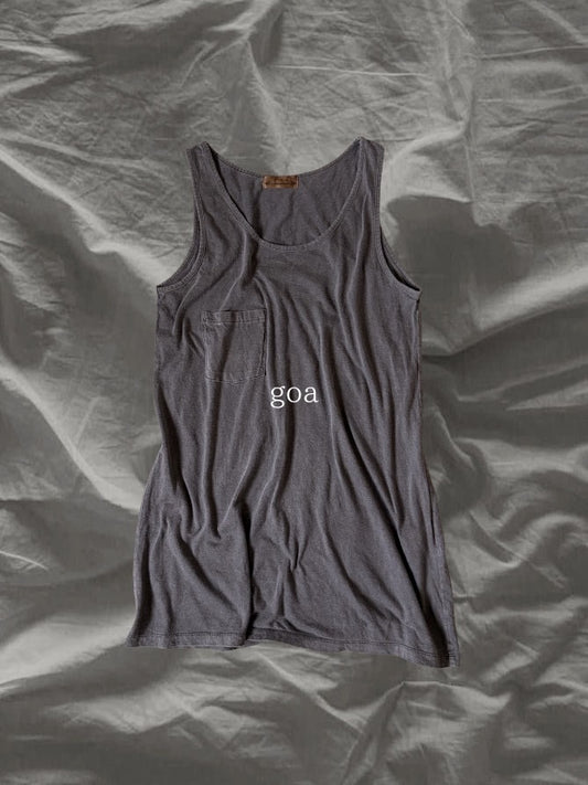 goa 00s Cotton Rayon Layered Tank Top Gray Size S
