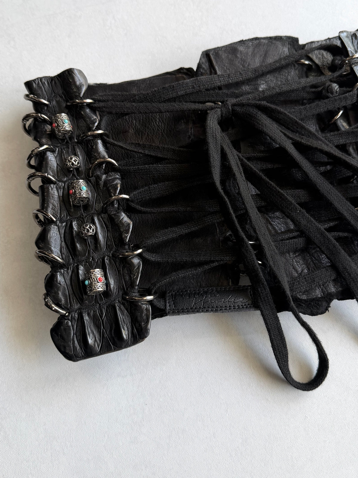 1vfudie Indian Crocodile Leather Corset Size FREE