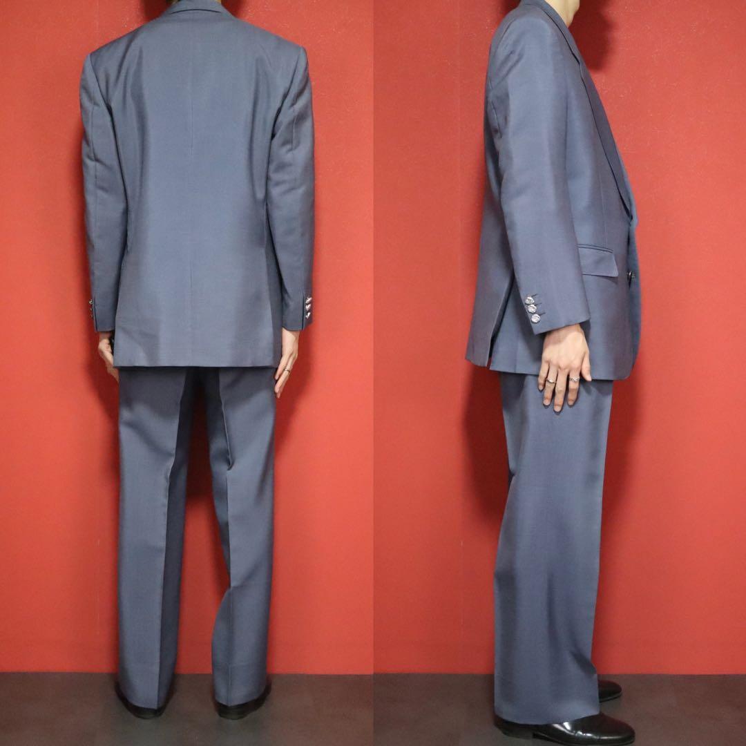 Lanvin Wool Mohair Logo Tailored Suit Jacket Blue Size M