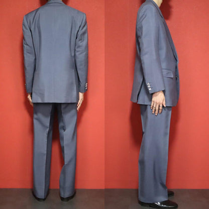 Lanvin Wool Mohair Logo Tailored Suit Jacket Blue Size M
