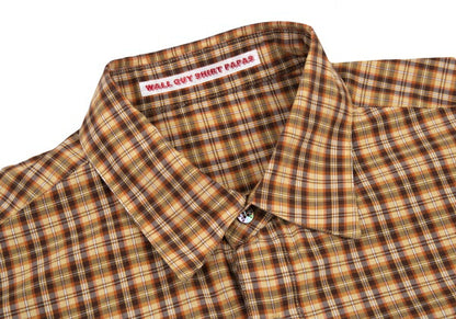 Papas Brown Cotton Overcheck Long Sleeve Shirt Size M