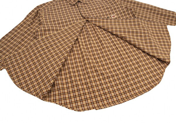 Papas Brown Cotton Overcheck Long Sleeve Shirt Size M