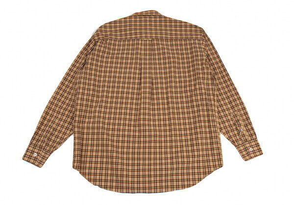 Papas Brown Cotton Overcheck Long Sleeve Shirt Size M