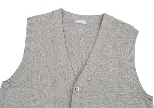 Papas Gray Logo Embroidered Cotton Knit Vest Size M