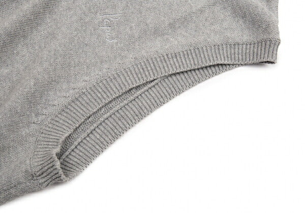 Papas Gray Logo Embroidered Cotton Knit Vest Size M