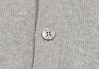 Papas Gray Logo Embroidered Cotton Knit Vest Size M