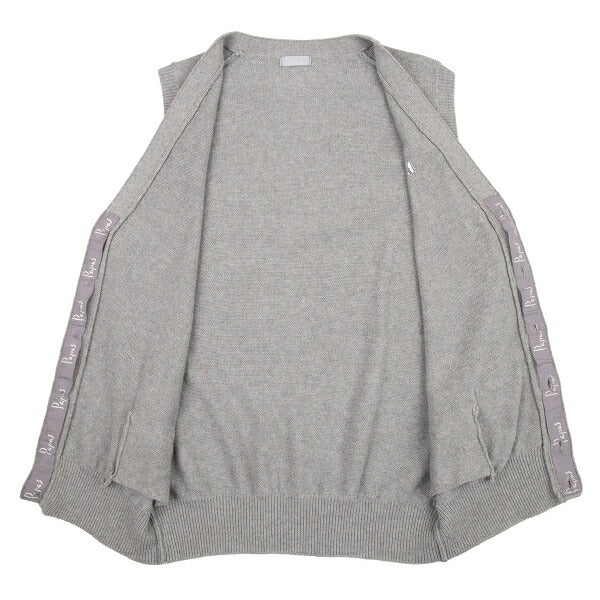 Papas Gray Logo Embroidered Cotton Knit Vest Size M