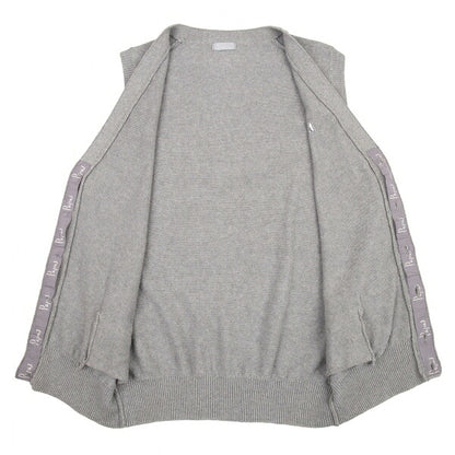 Papas Gray Logo Embroidered Cotton Knit Vest Size M