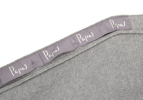 Papas Gray Logo Embroidered Cotton Knit Vest Size M