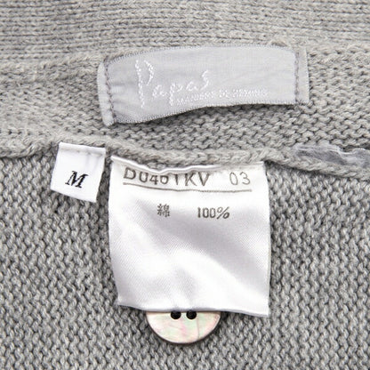 Papas Gray Logo Embroidered Cotton Knit Vest Size M