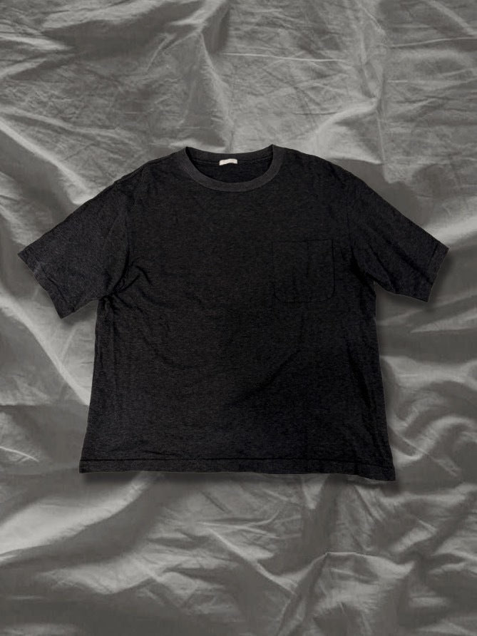 COMOLI SS16 Open-End Cotton Pocket T-Shirt Black Size M