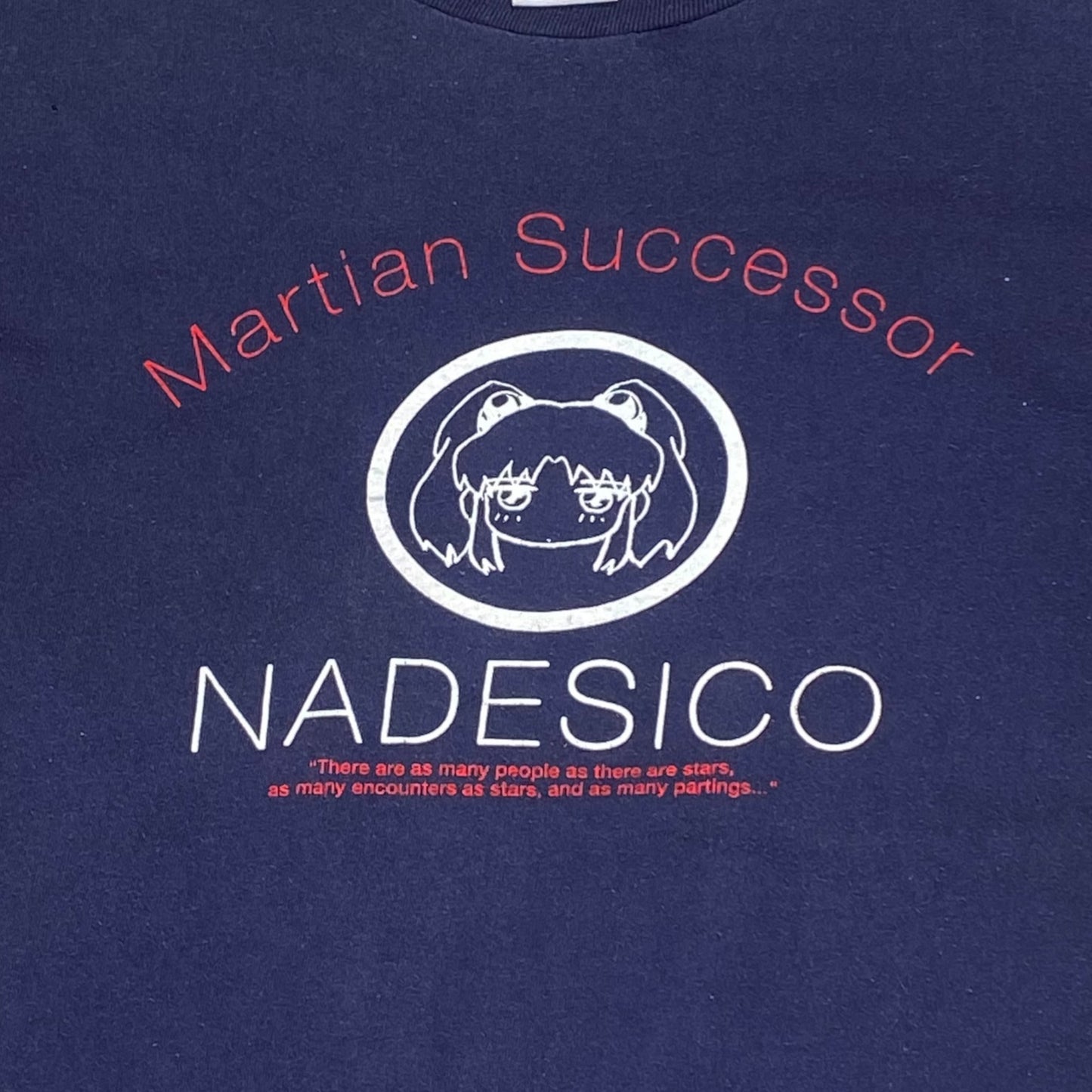 JERZEES 90's Martian Successor Nadesico T-Shirt Navy Size L