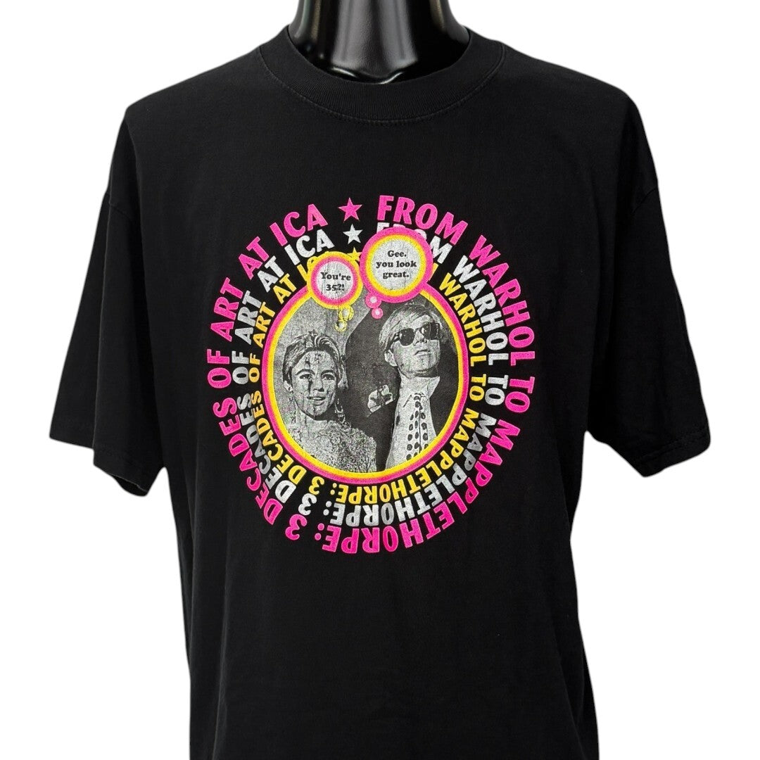 ANDY WARHOL 90s ICA "3 Decades of Vintage T-Shirt Size L