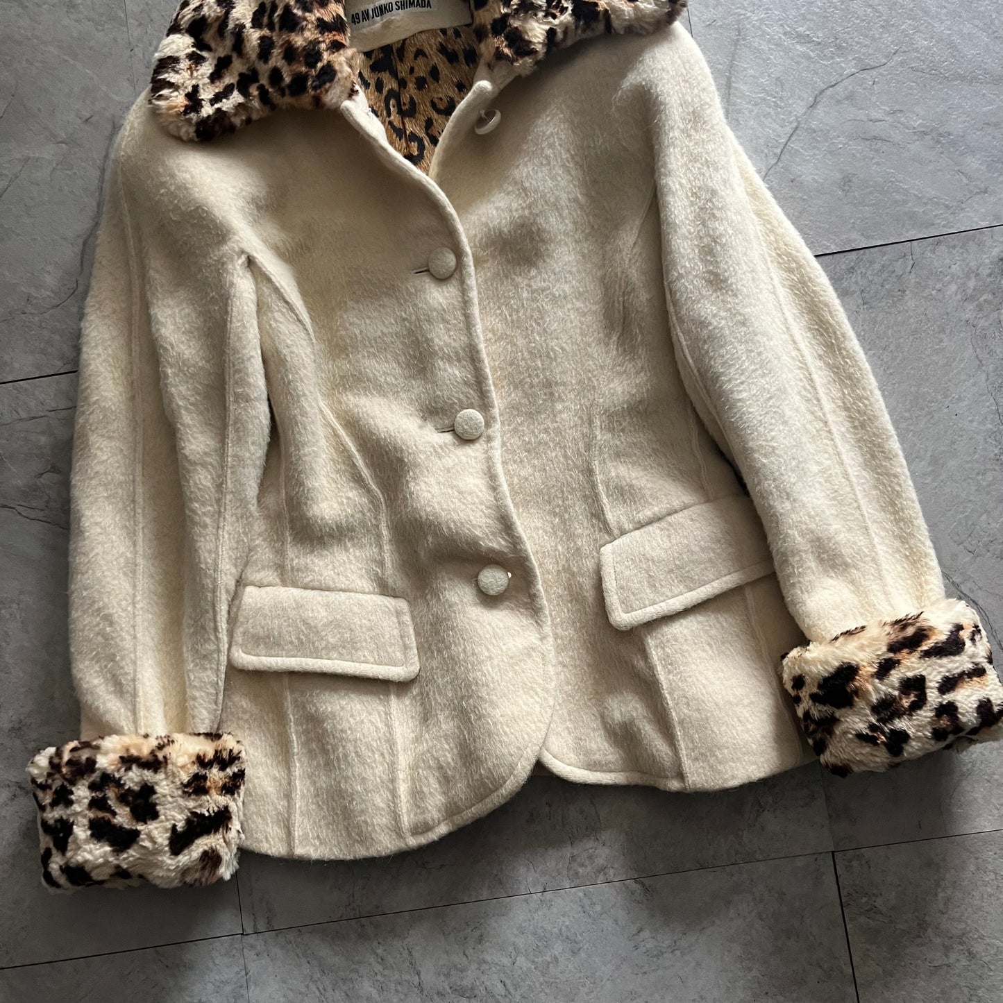 Junko Shimada Beige Leopard Jacket Size XS