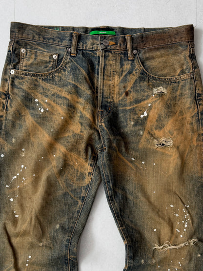 Swagger Brown Damaged Jeans Size 32
