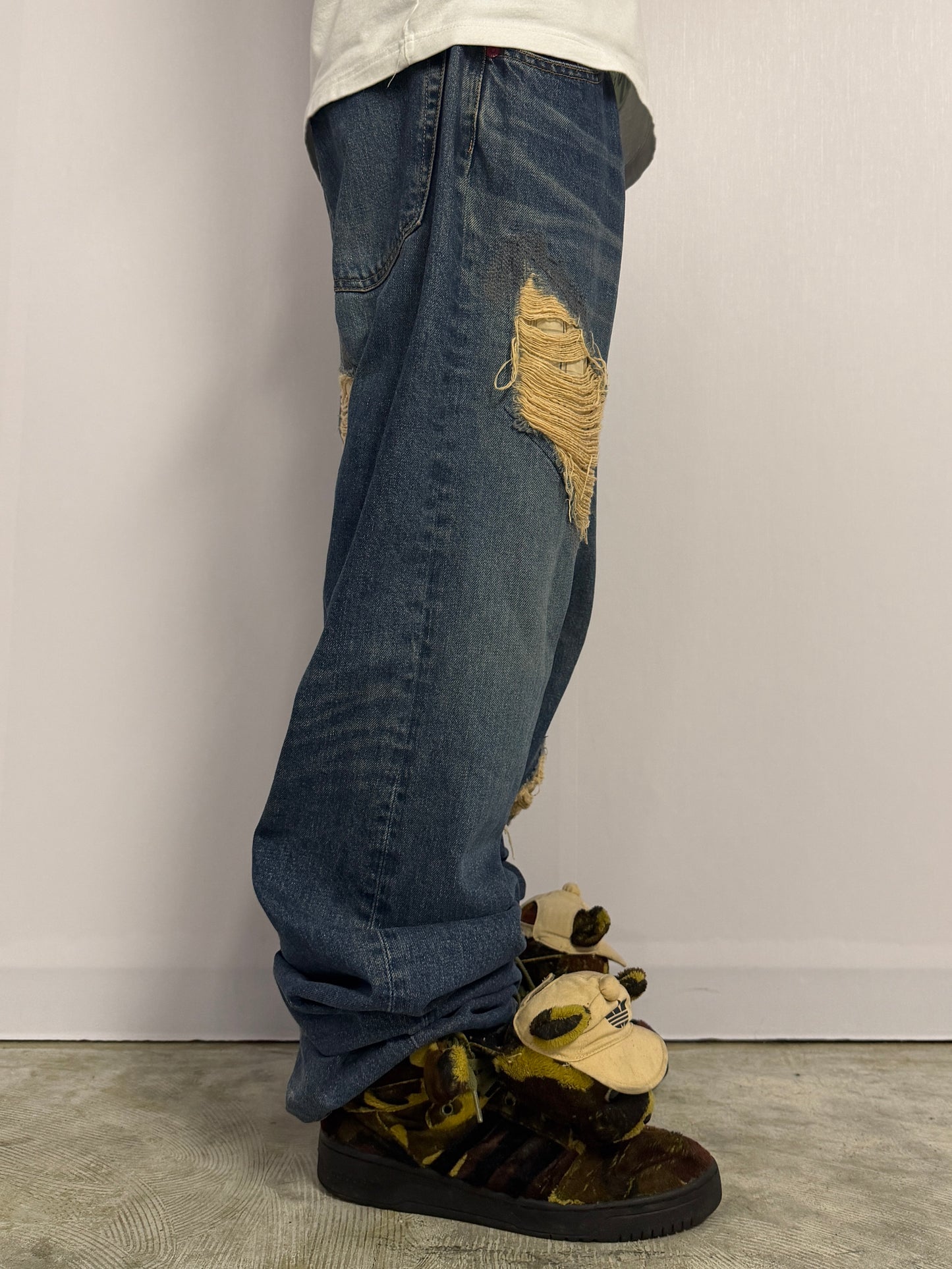 Swagger Wide-Leg Blue Jeans Size 40