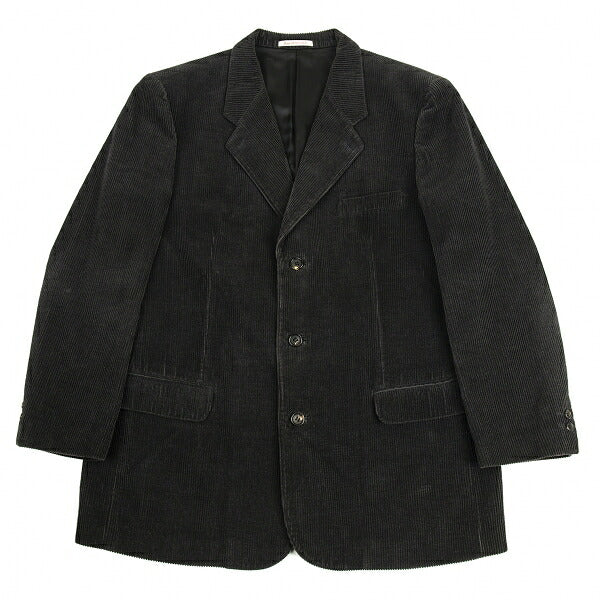 Papas Leather Buttonhole Corduroy Jacket Black Size L