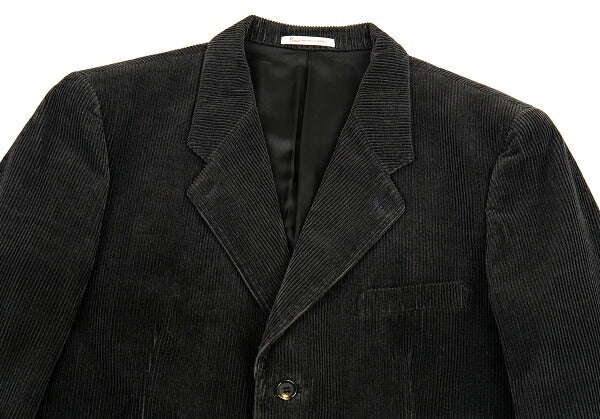 Papas Leather Buttonhole Corduroy Jacket Black Size L